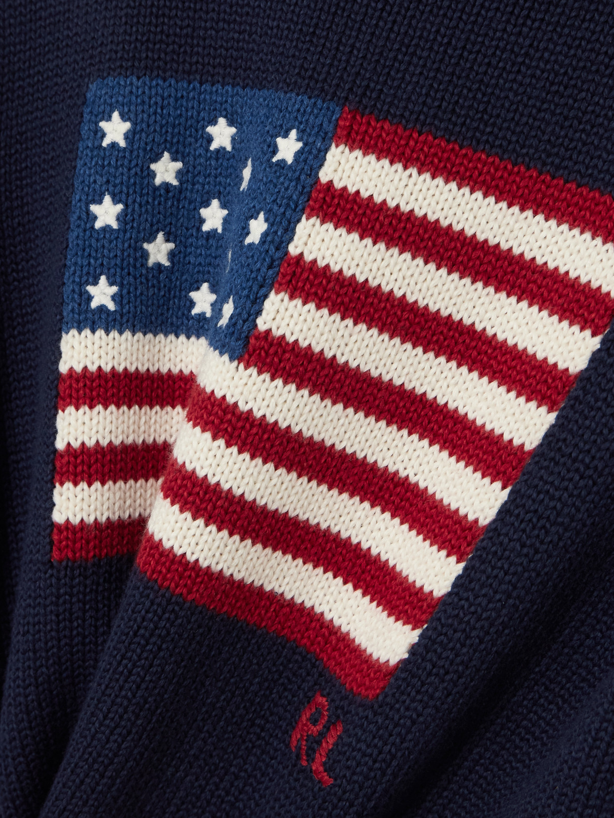 Polo Ralph Lauren Long Sleeve Crew Neck Polo Jumper In Hunter Navy Multi