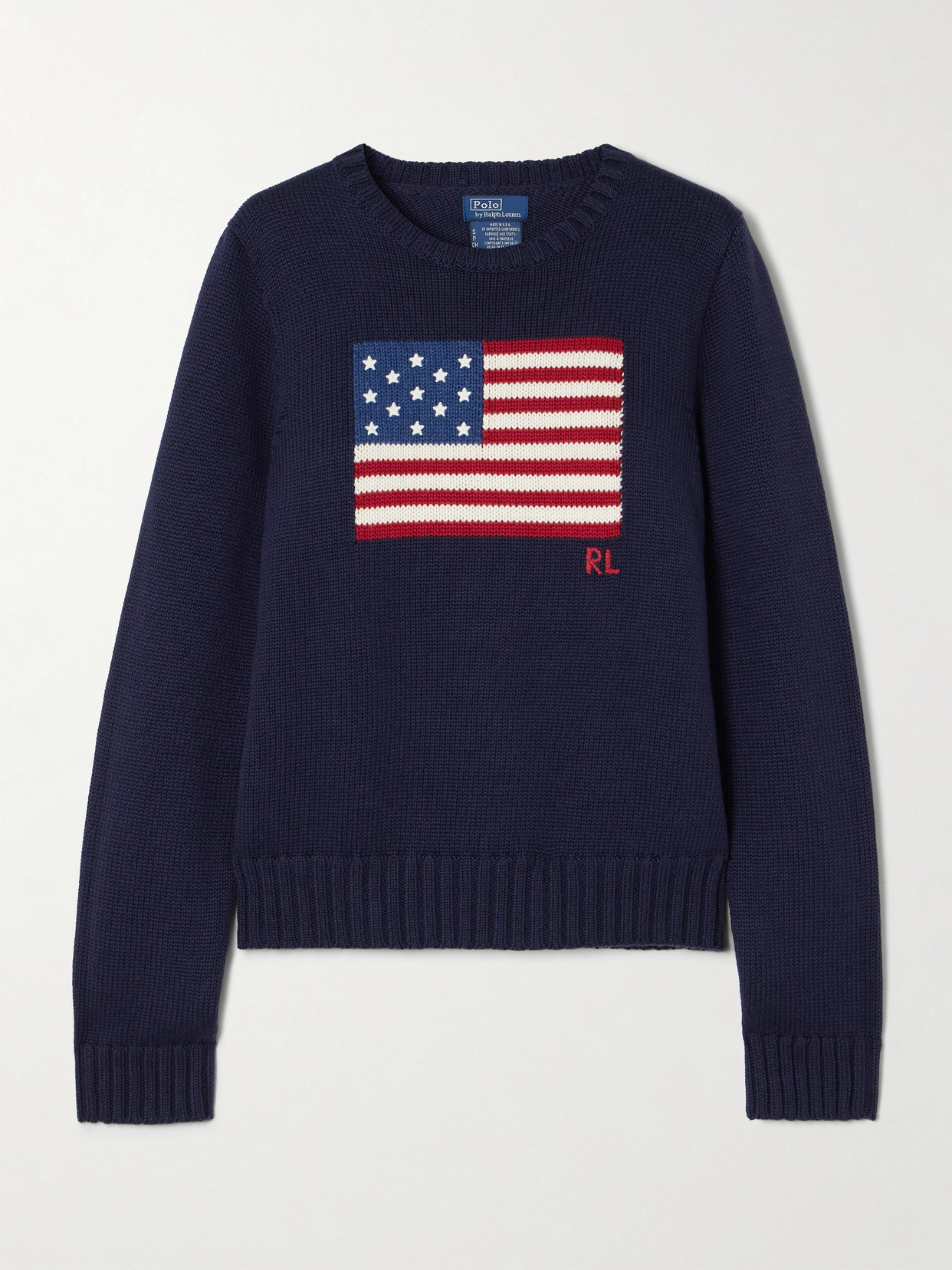 Polo Ralph Lauren Long Sleeve Crew Neck Polo Jumper In Blue