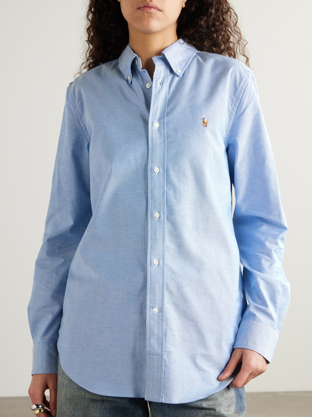 Polo Ralph Lauren - Embroidered Cotton-Blend Oxford Shirt