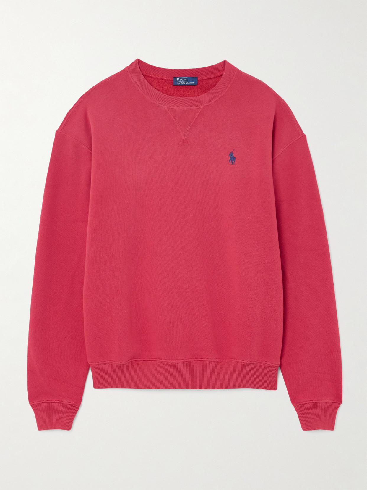 Polo Ralph Lauren Embroidered Cotton-blend Jersey Sweatshirt In Red
