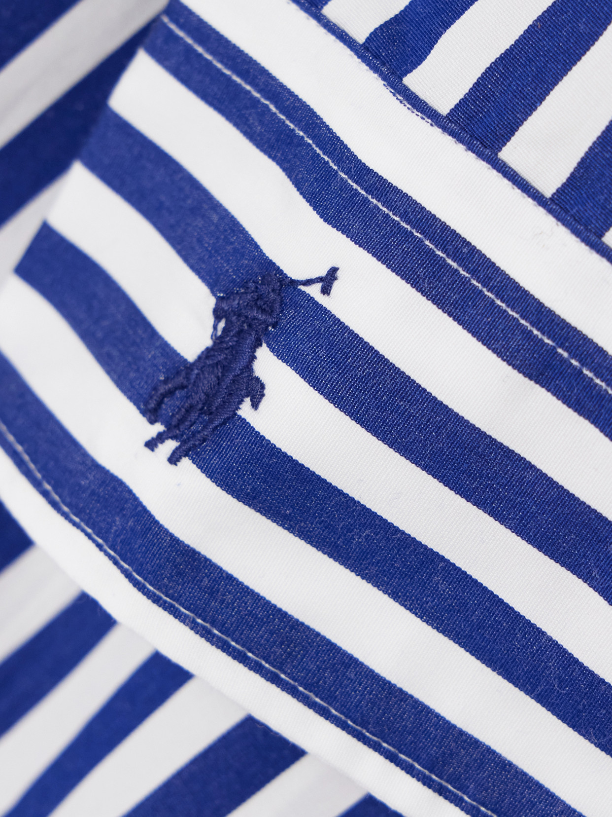Polo Ralph Lauren Embroidered Striped Cotton-poplin Shirt In Blue