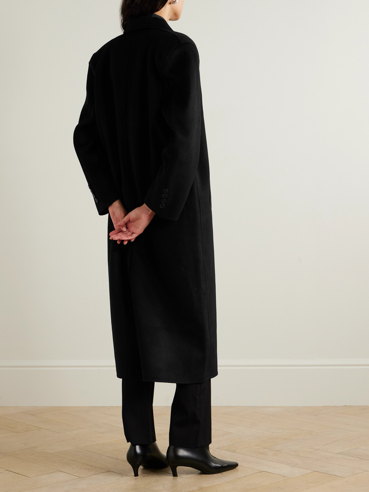 THE FRANKIE SHOP GAIA DOUBLE-BREASTED WOOL-BLEND COAT 
