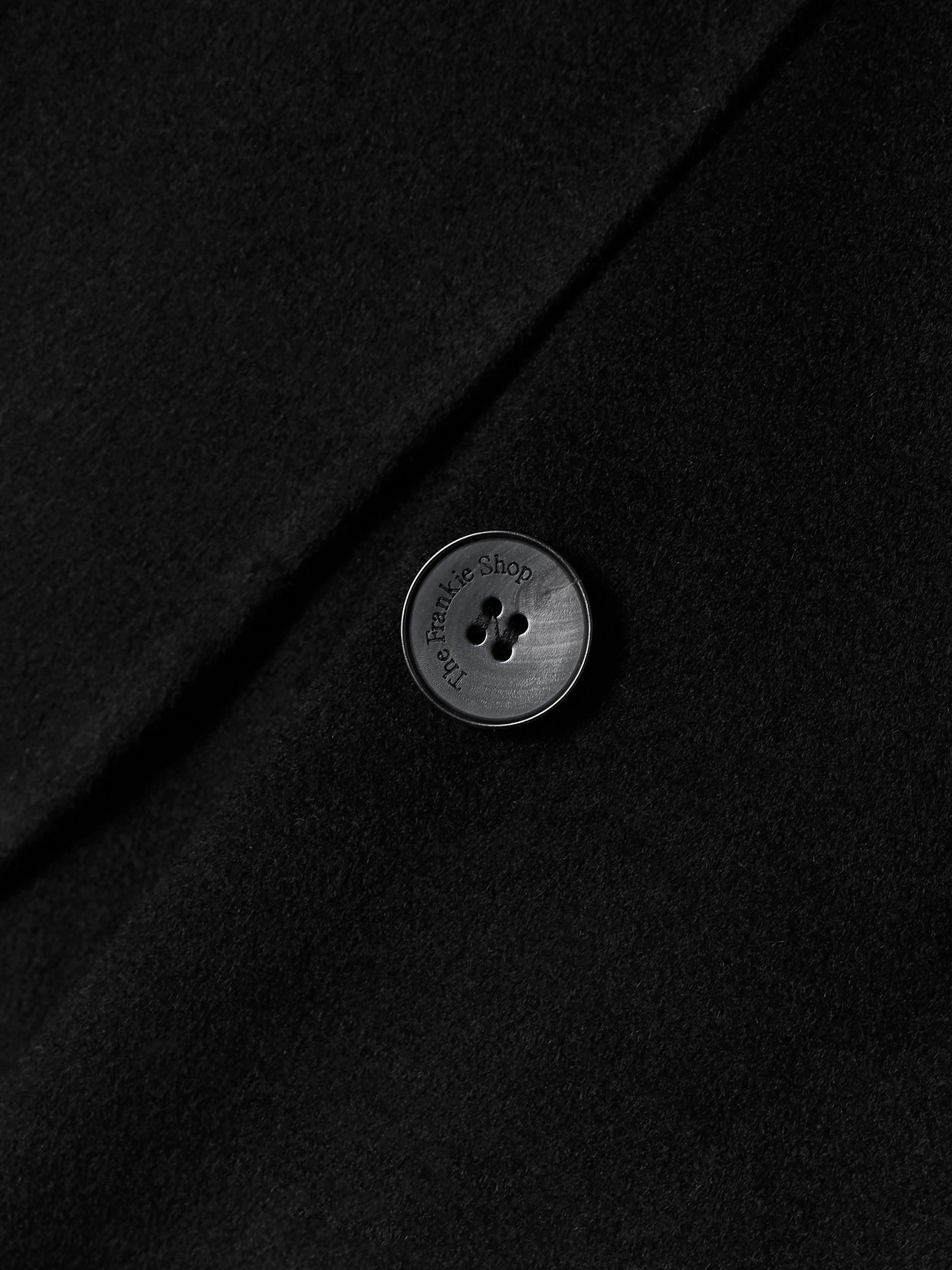 Shop The Frankie Shop Gaia Double-breasted Wool-blend Coat In Black