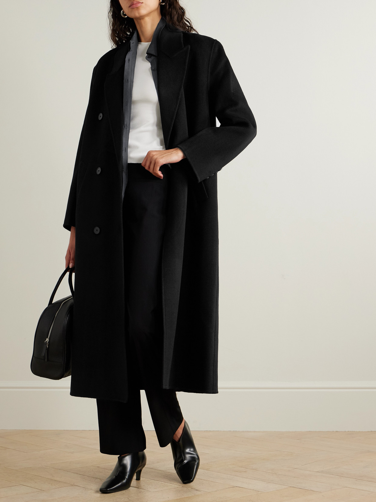 THE FRANKIE SHOP GAIA DOUBLE-BREASTED WOOL-BLEND COAT 