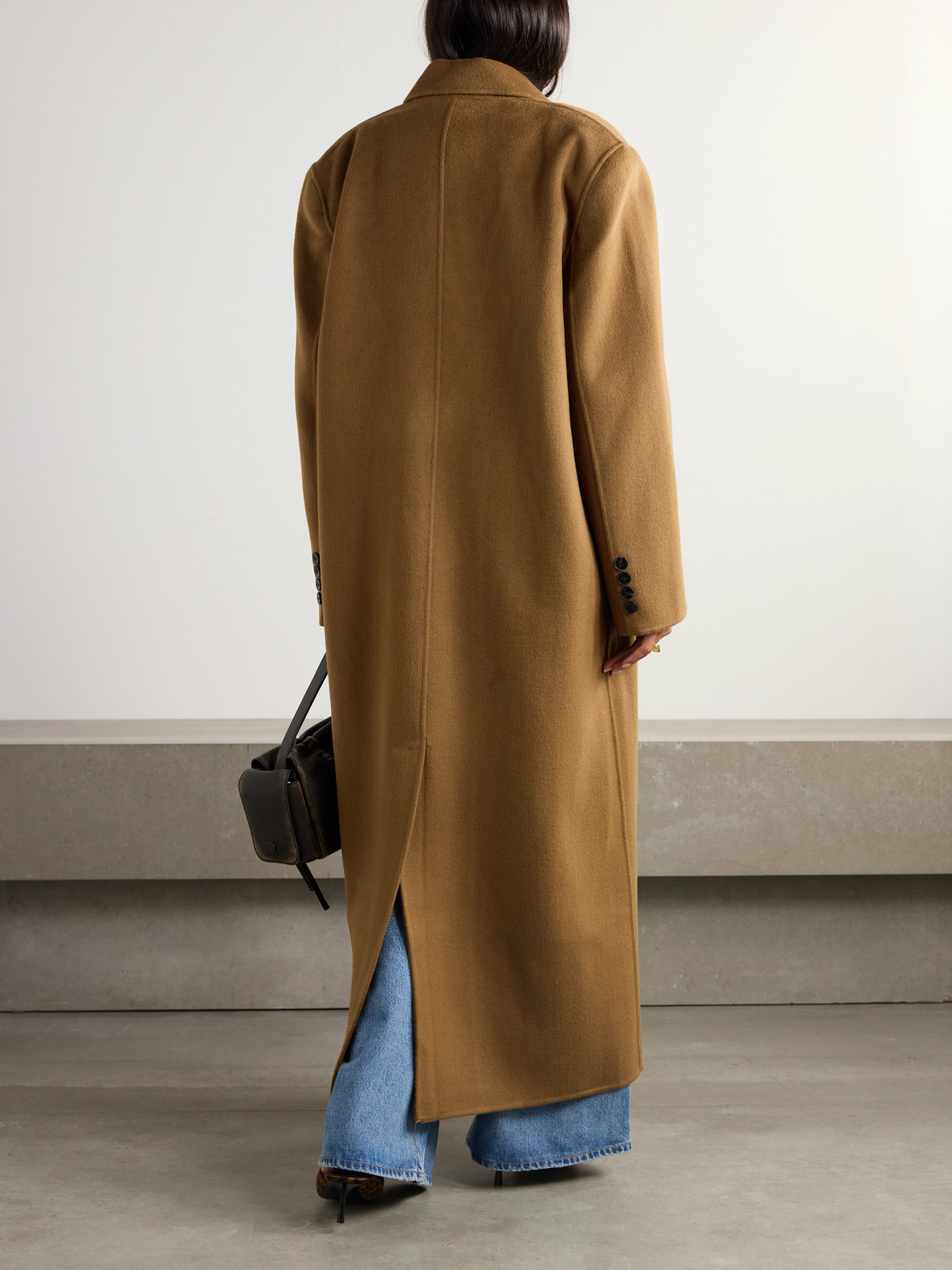 THE FRANKIE SHOP GAIA DOUBLE-BREASTED WOOL-BLEND COAT