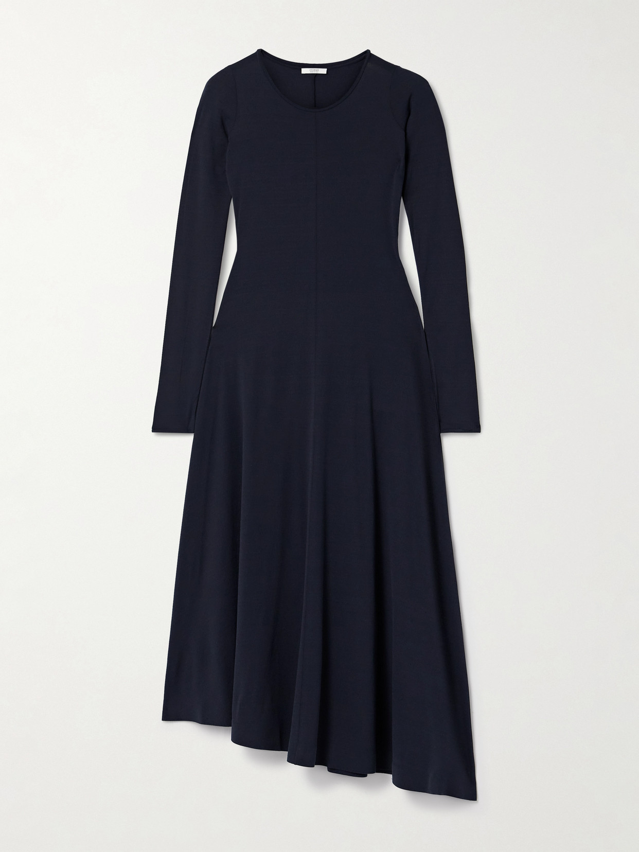 Fforme Jo Asymmetric Stretch-silk Jersey Midi Dress In Blue