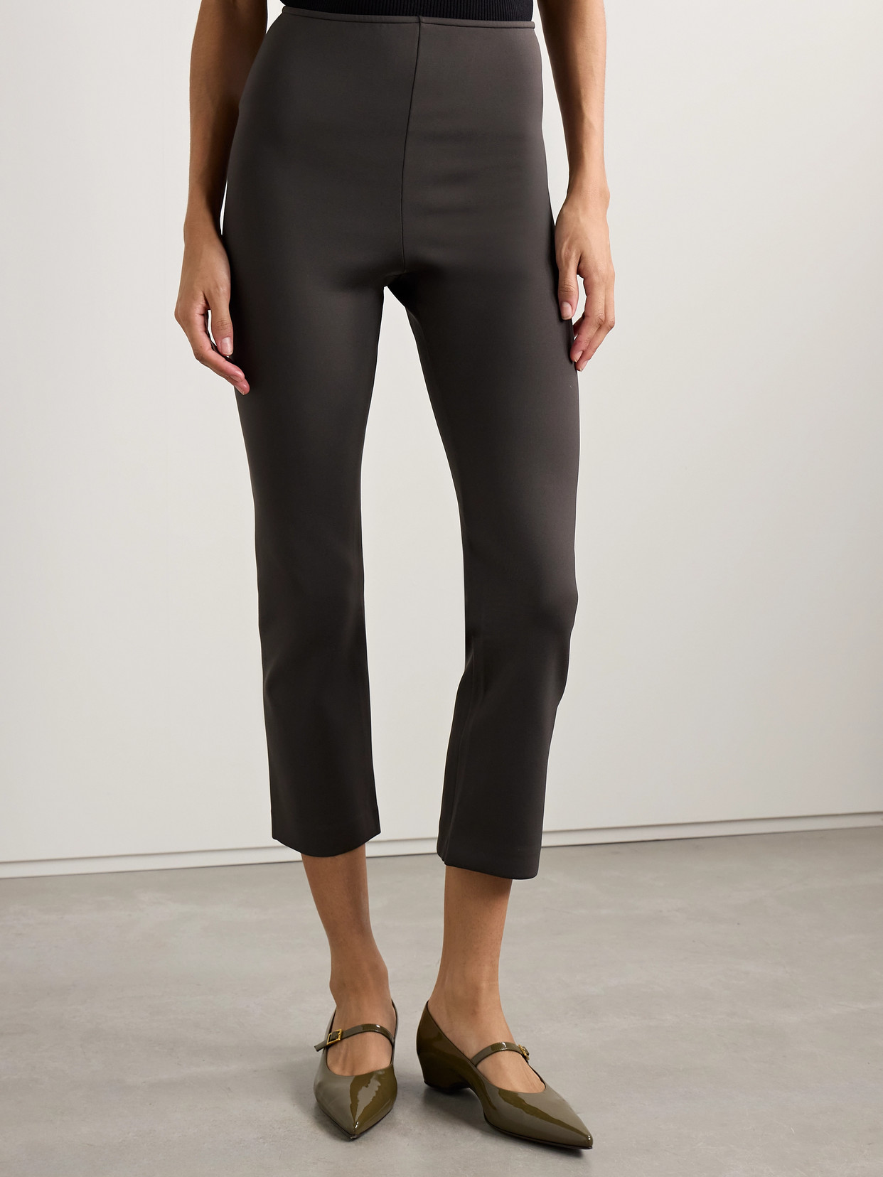 Fforme Shim Stretch-ponte Skinny Pants In Brown