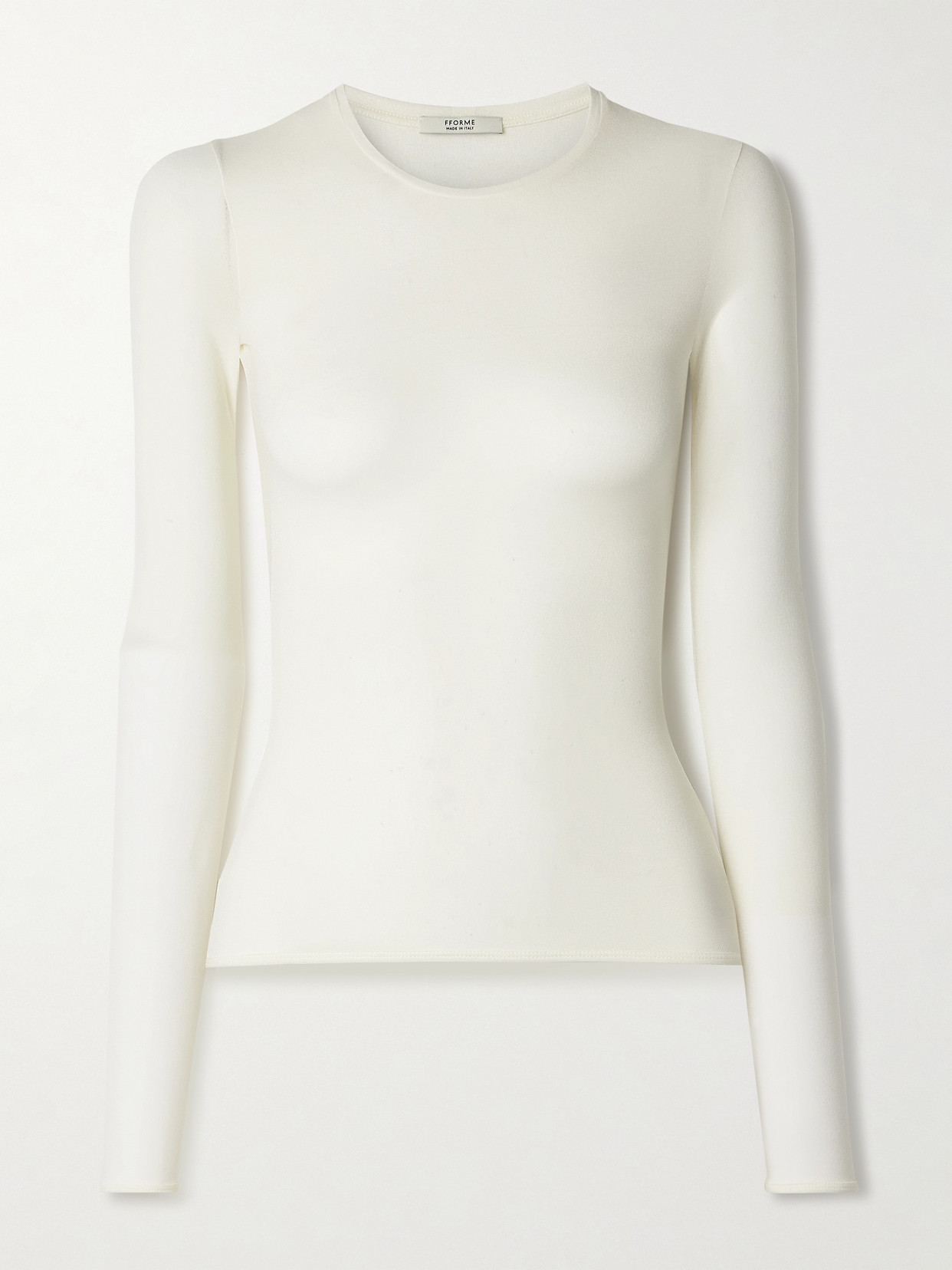 Fforme Ames Stretch-silk T-shirt In Weiss