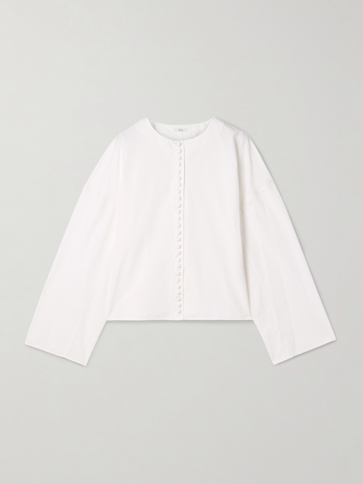 Fforme Fish Cotton-poplin Shirt In White