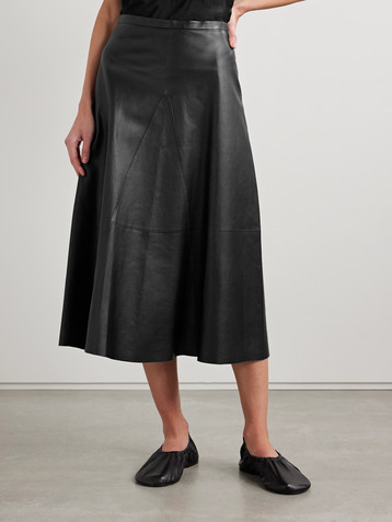 Fforme Selina leather midi skirt