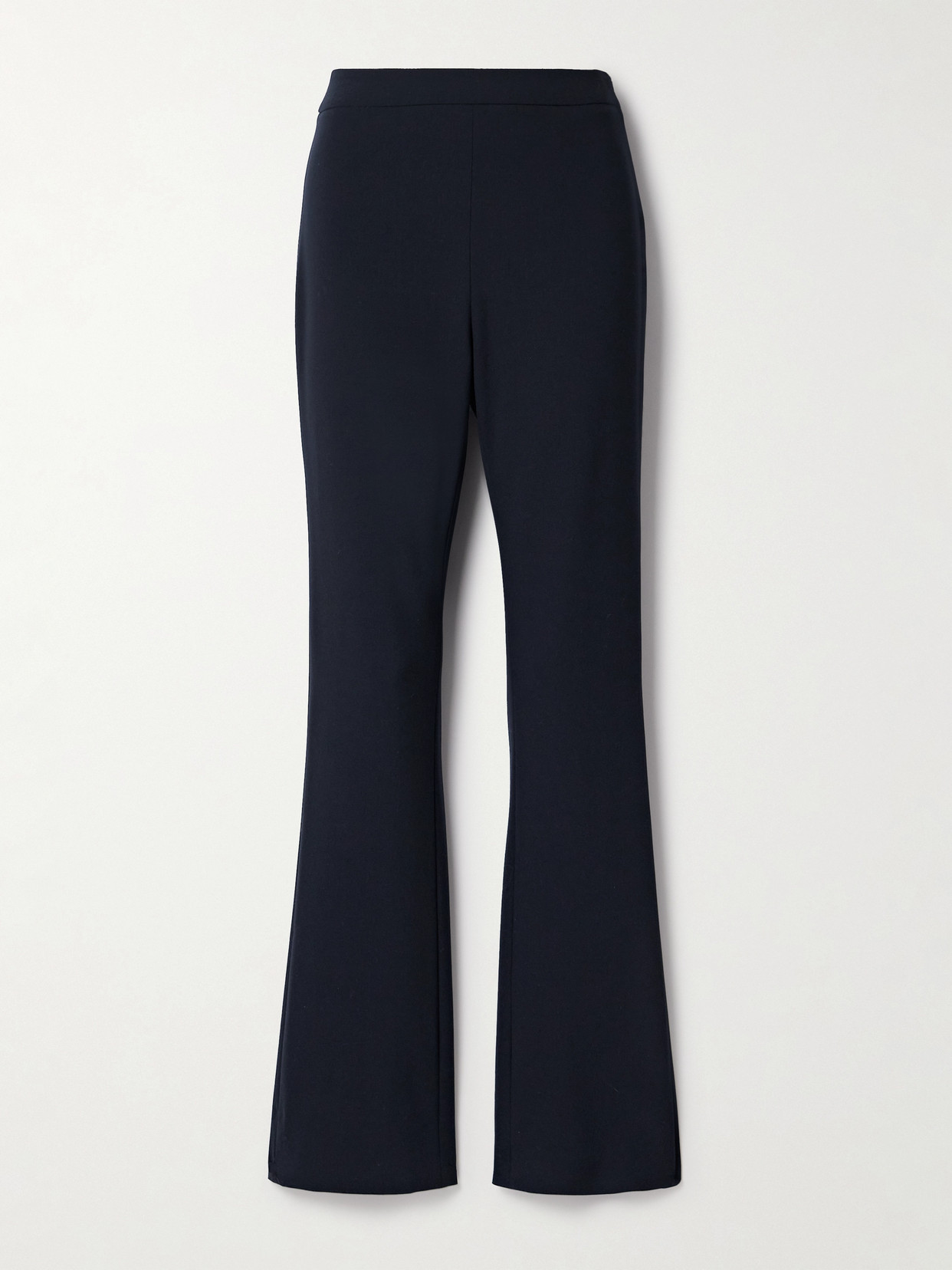 Fforme Jem Wool-blend Crepe Flared Pants In Blue