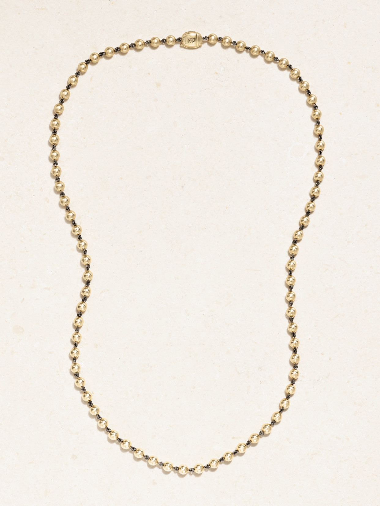 Jessica Mccormack Ball 'n Chain 21" Blackened Platinum And 18-karat Gold Necklace