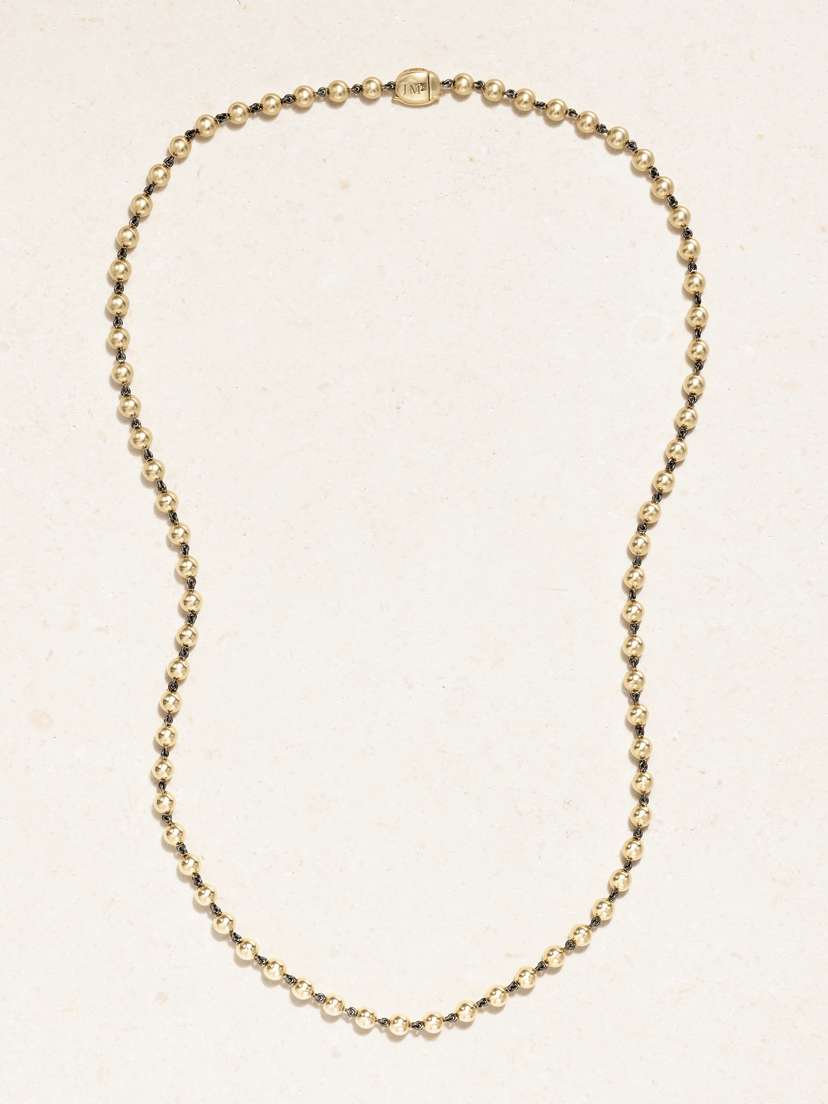 JESSICA MCCORMACK Ball'n Chain 21" Blackened Platinum And 18-karat Gold Necklace