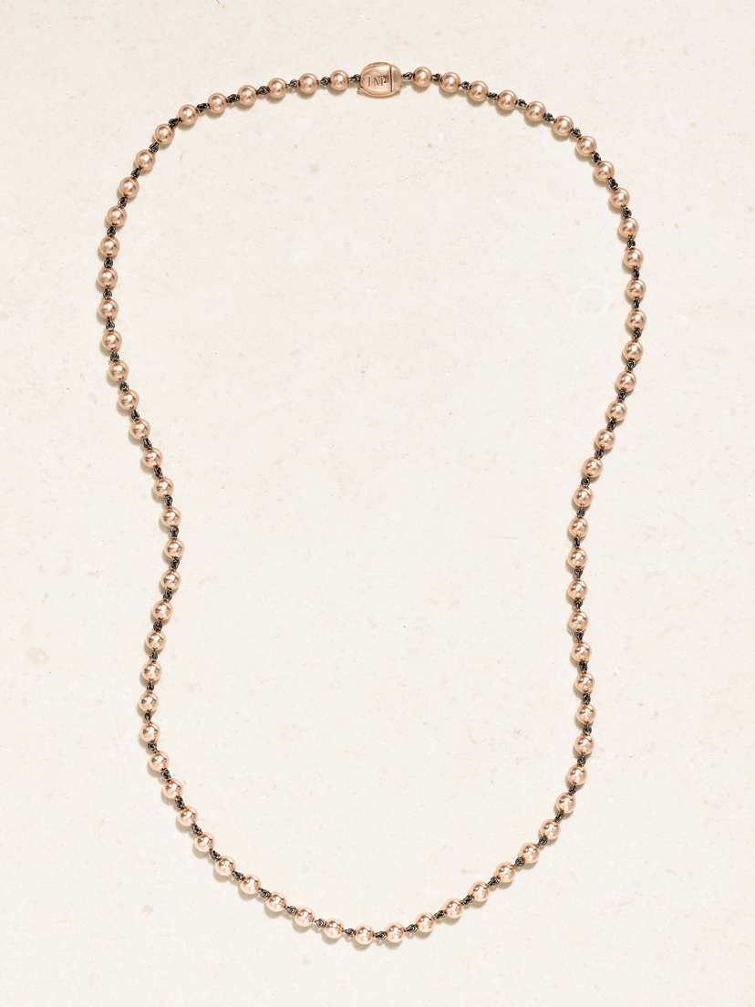 JESSICA MCCORMACK Ball N Chain 21" 18-karat Rose Gold And Blackened Platinum Necklace
