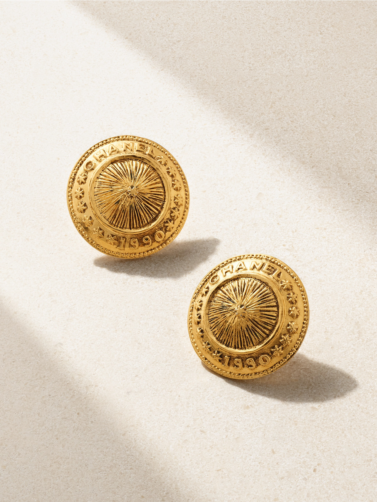 Vintage Chanel Gold-plated Clip Earrings