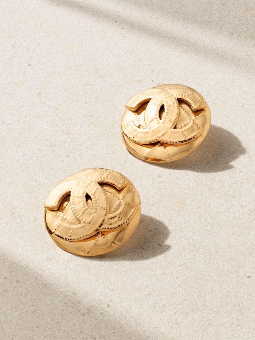 Vintage Chanel plated Clip Earrings