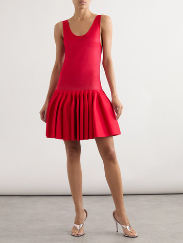 Alaïa Pleated jersey and stretch-knit mini dress