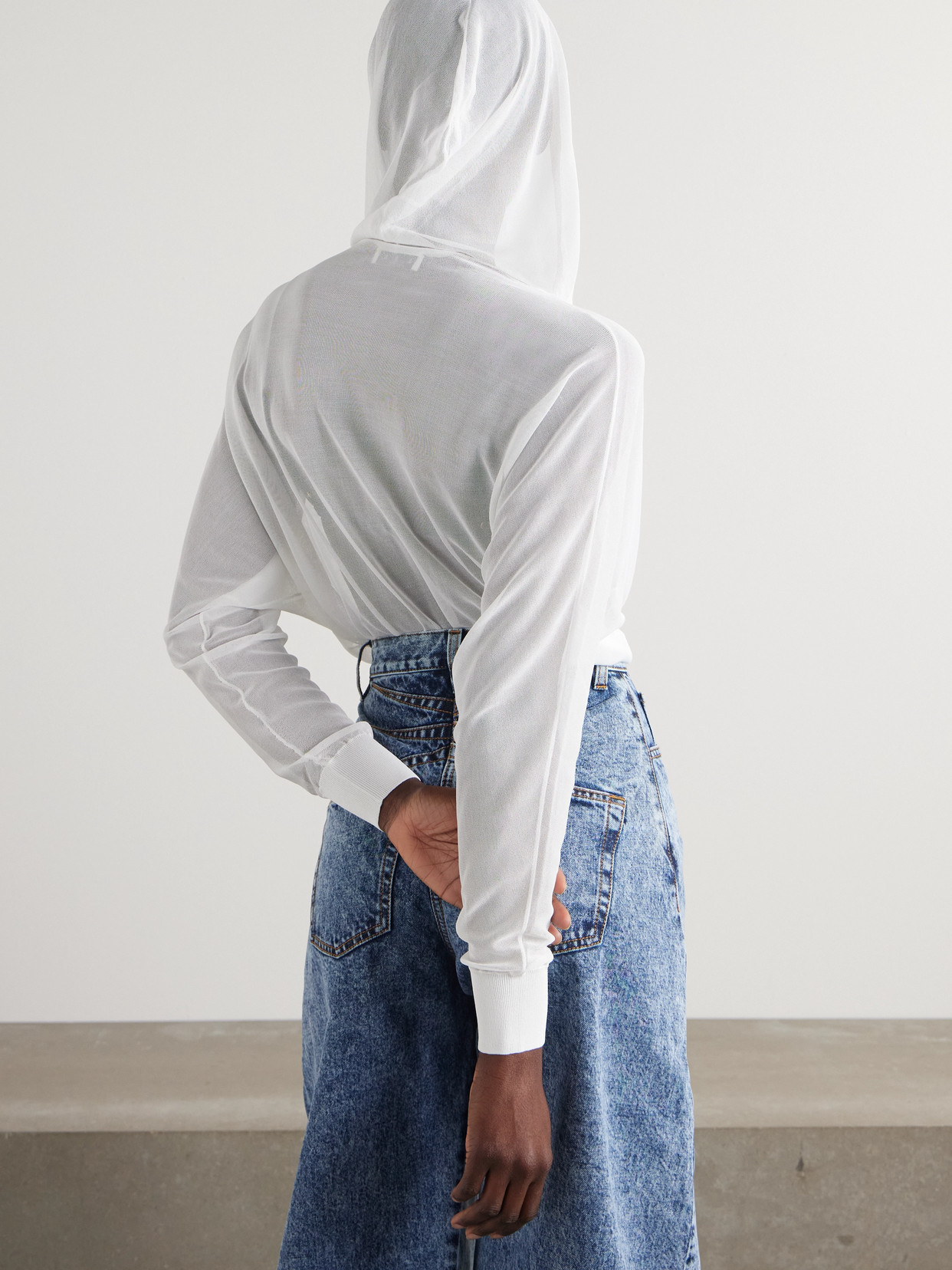 Alaïa Cotton Hooded Bodysuit In White