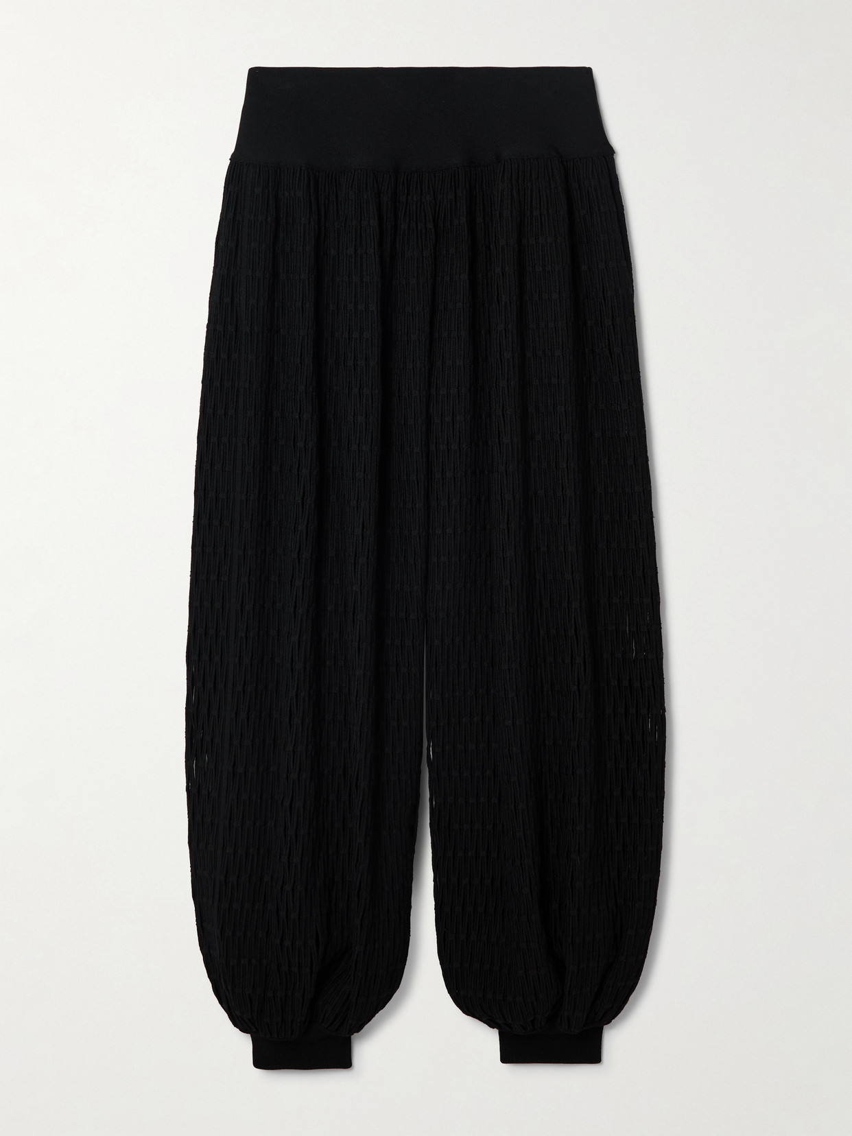 Alaïa Open-knit Tapered Pants In Black
