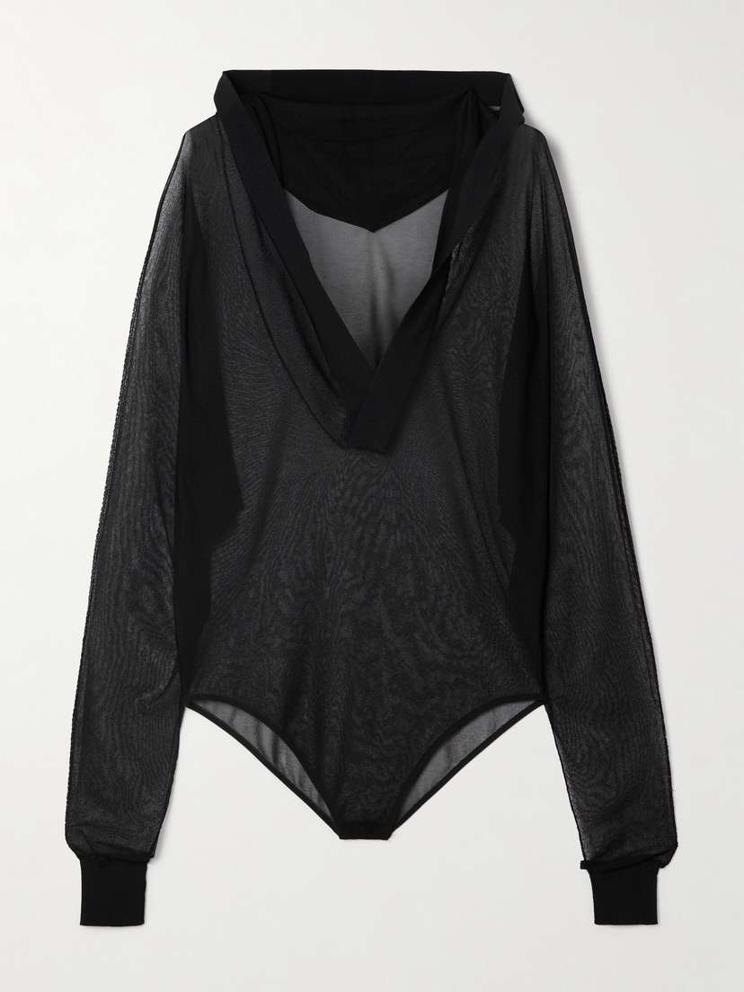 Alaïa Hooded Jersey Bodysuit