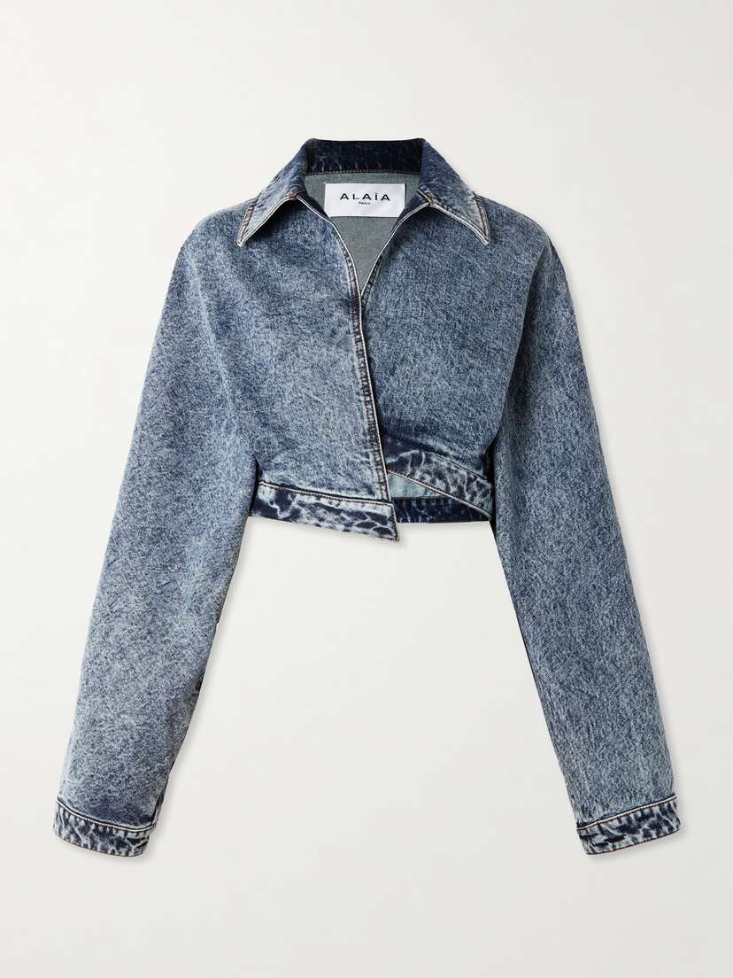 Alaïa Cropped Asymmetric Denim Jacket
