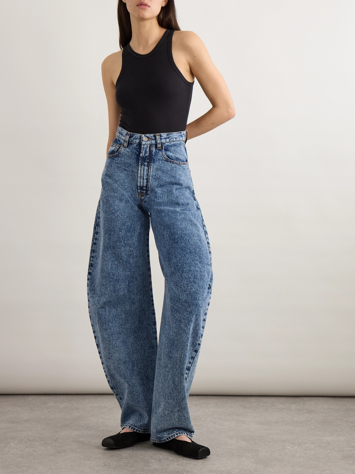 Alaïa - High-Rise Barrel-Leg Jeans