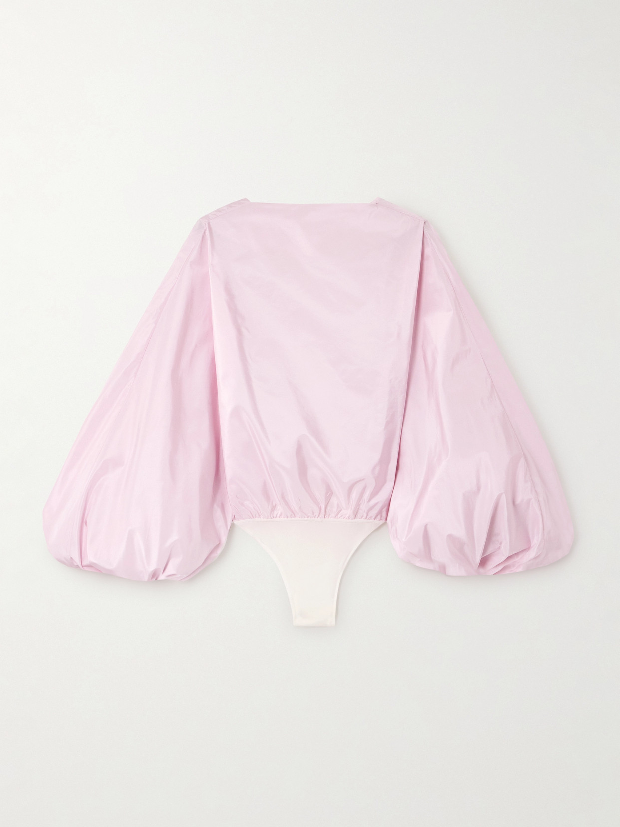 Alaïa Womens Alaia Balloon-sleeve Open-back Silk Bodysuit In Pink