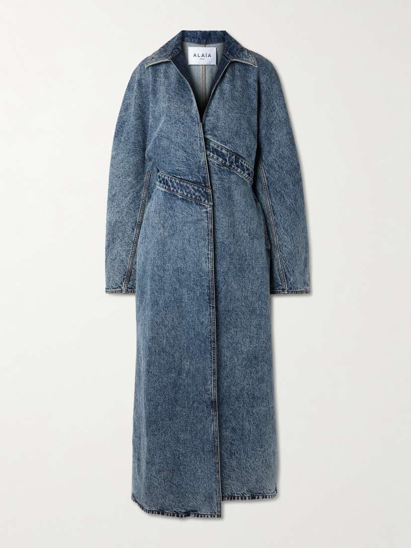 Alaïa Spiral Asymmetric Denim Coat