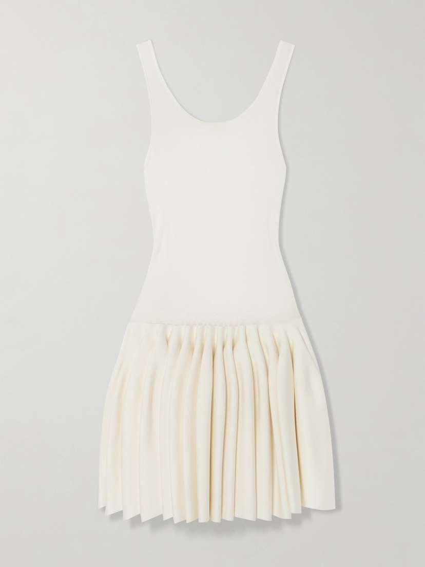 Alaïa Pleated Jersey And Stretch-knit Mini Dress