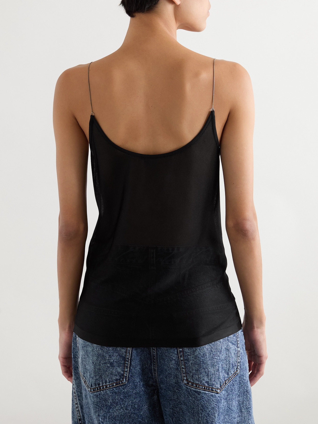 Shop Alaïa Embellished Knitted Camisole In Black