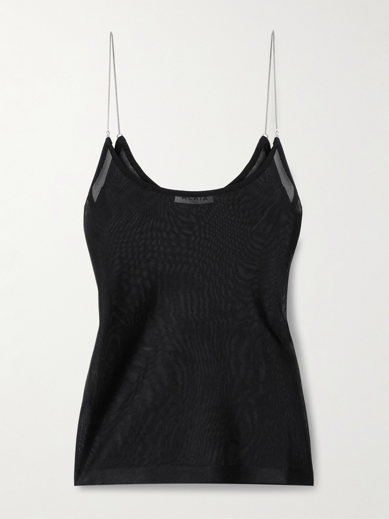 Alaïa Embellished Knitted Camisole In Black