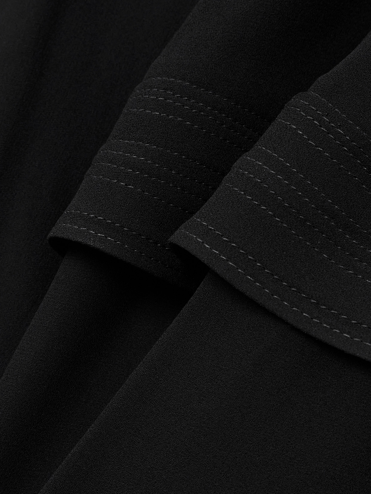 ALAÏA GATHERED GEORGETTE PEPLUM MIDI DRESS