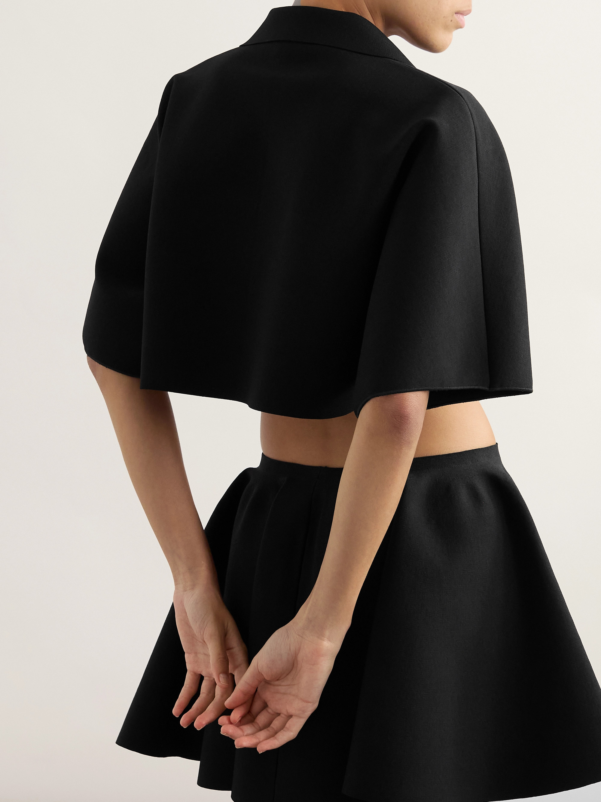 Alaïa Oversized cropped knitted polo shirt