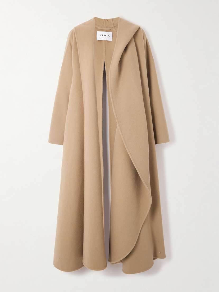 Alaïa Belted Wool And Cashmere-blend Hooded Coat