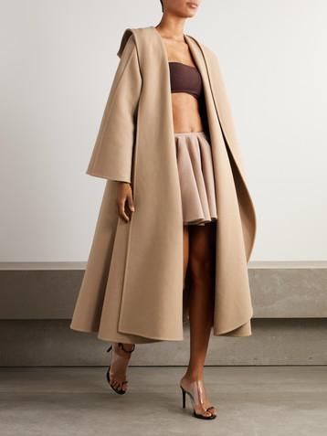 Alaïa Belted wool and cashmere-blend hooded coat