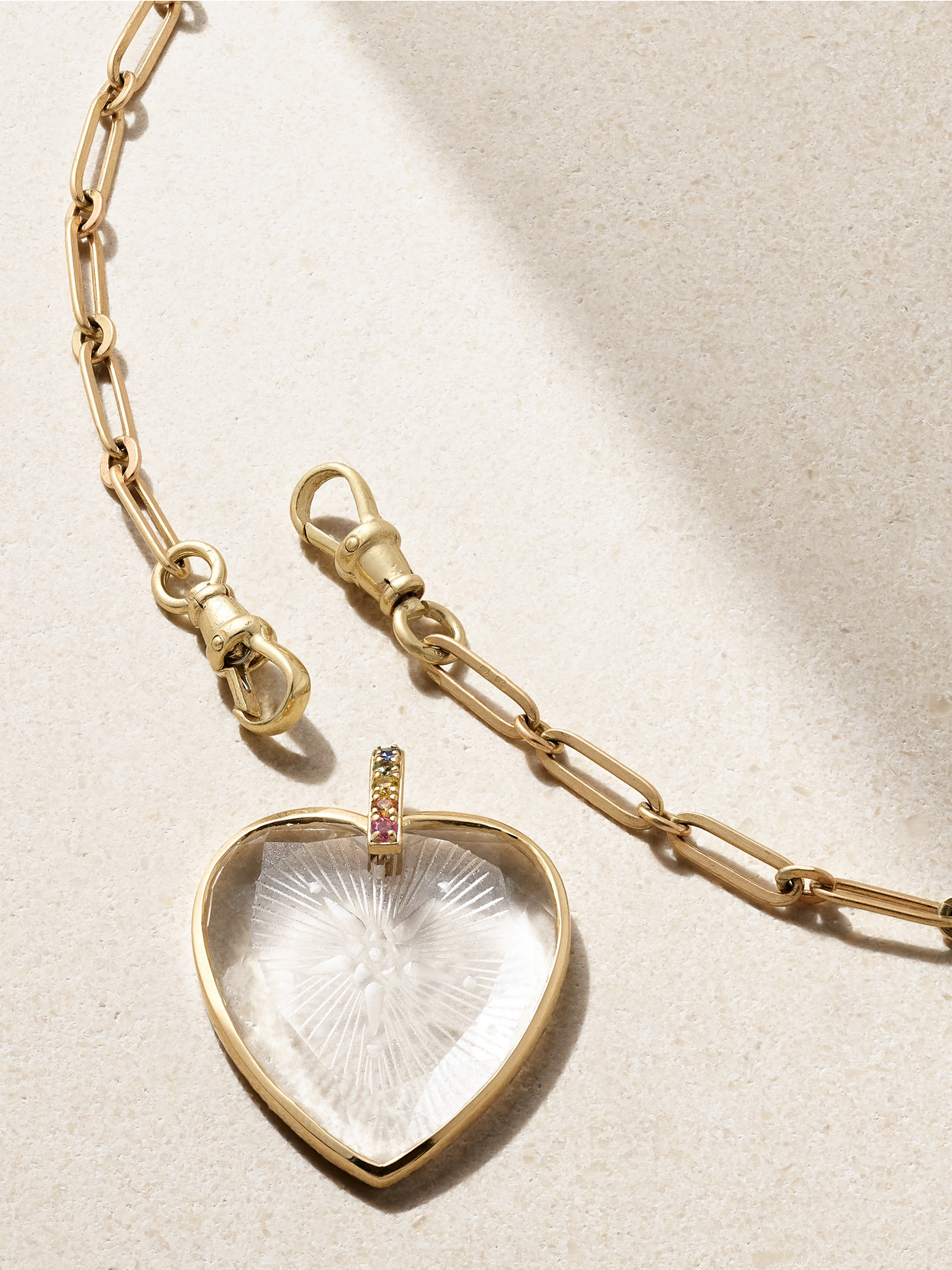 Pascale Monvoisin Gabin N°2 9-karat Gold, Crystal And Sapphire Necklace In Gold