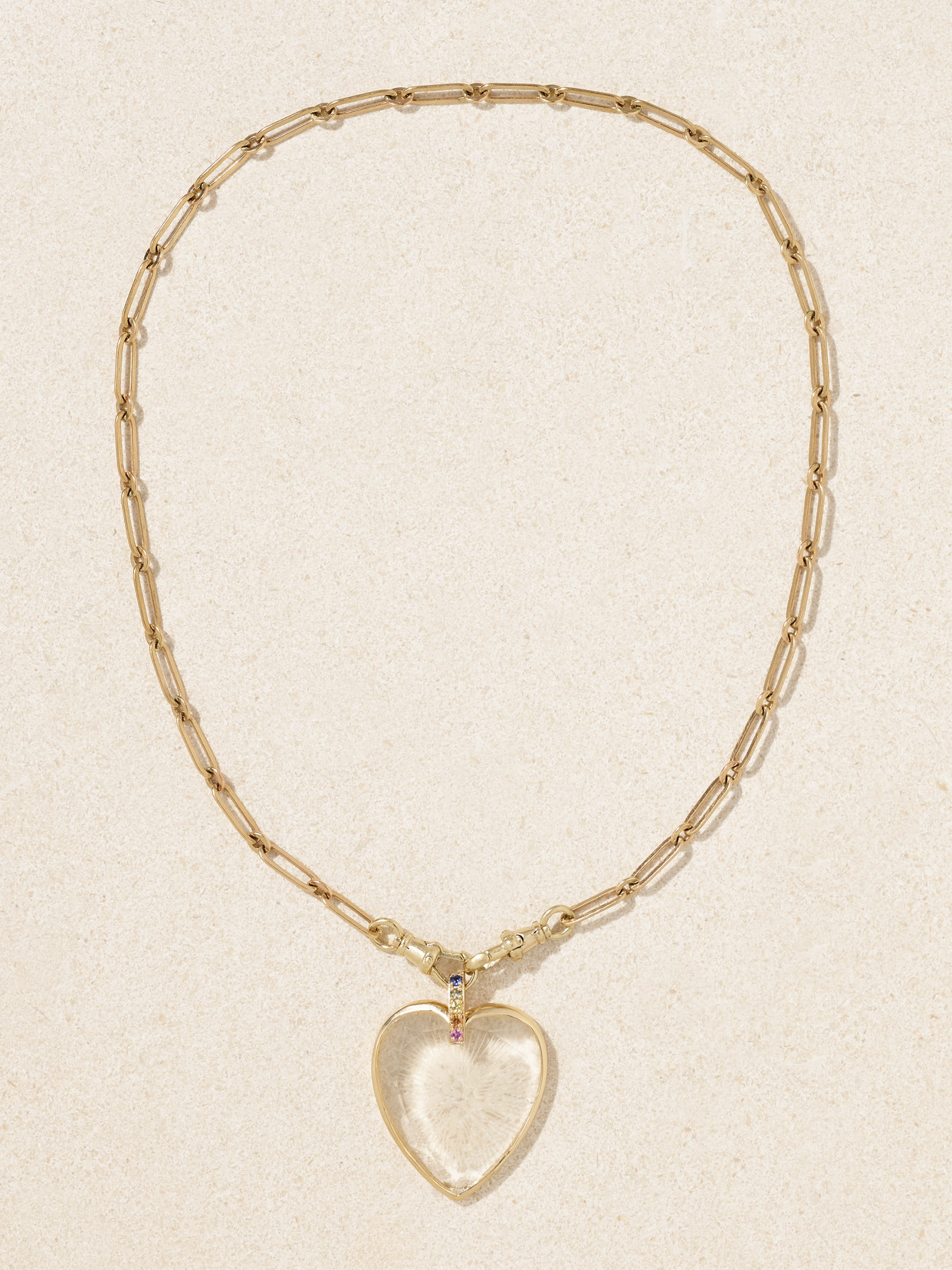 Pascale Monvoisin Gabin N°2 9-karat Gold, Crystal And Sapphire Necklace In Gold