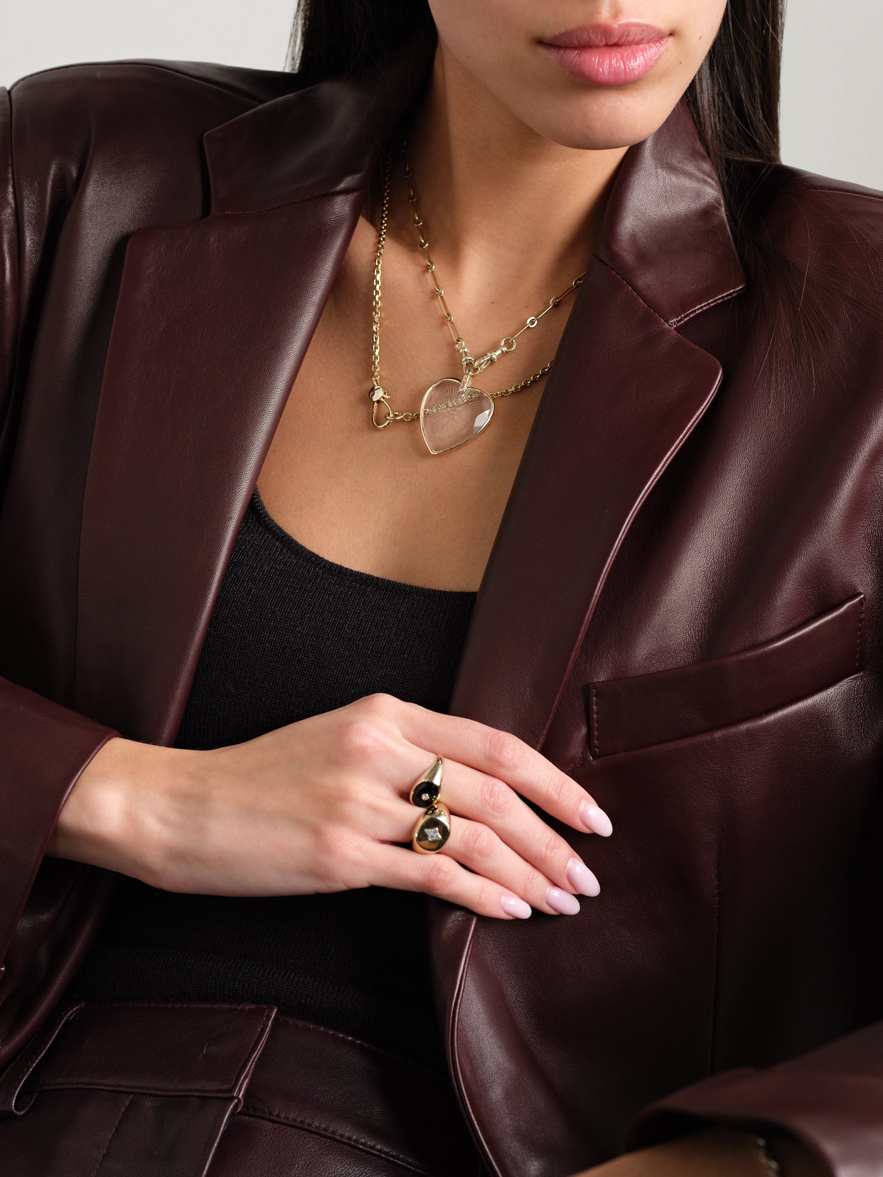 Pascale Monvoisin Gabin N°2 9-karat Gold, Crystal And Sapphire Necklace In Gold