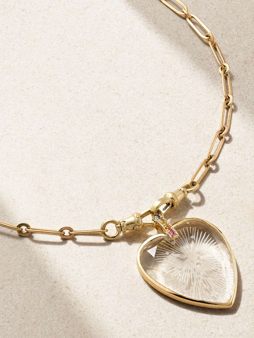 Pascale Monvoisin Gabin N°2 9-karat Gold, Crystal And Sapphire Necklace