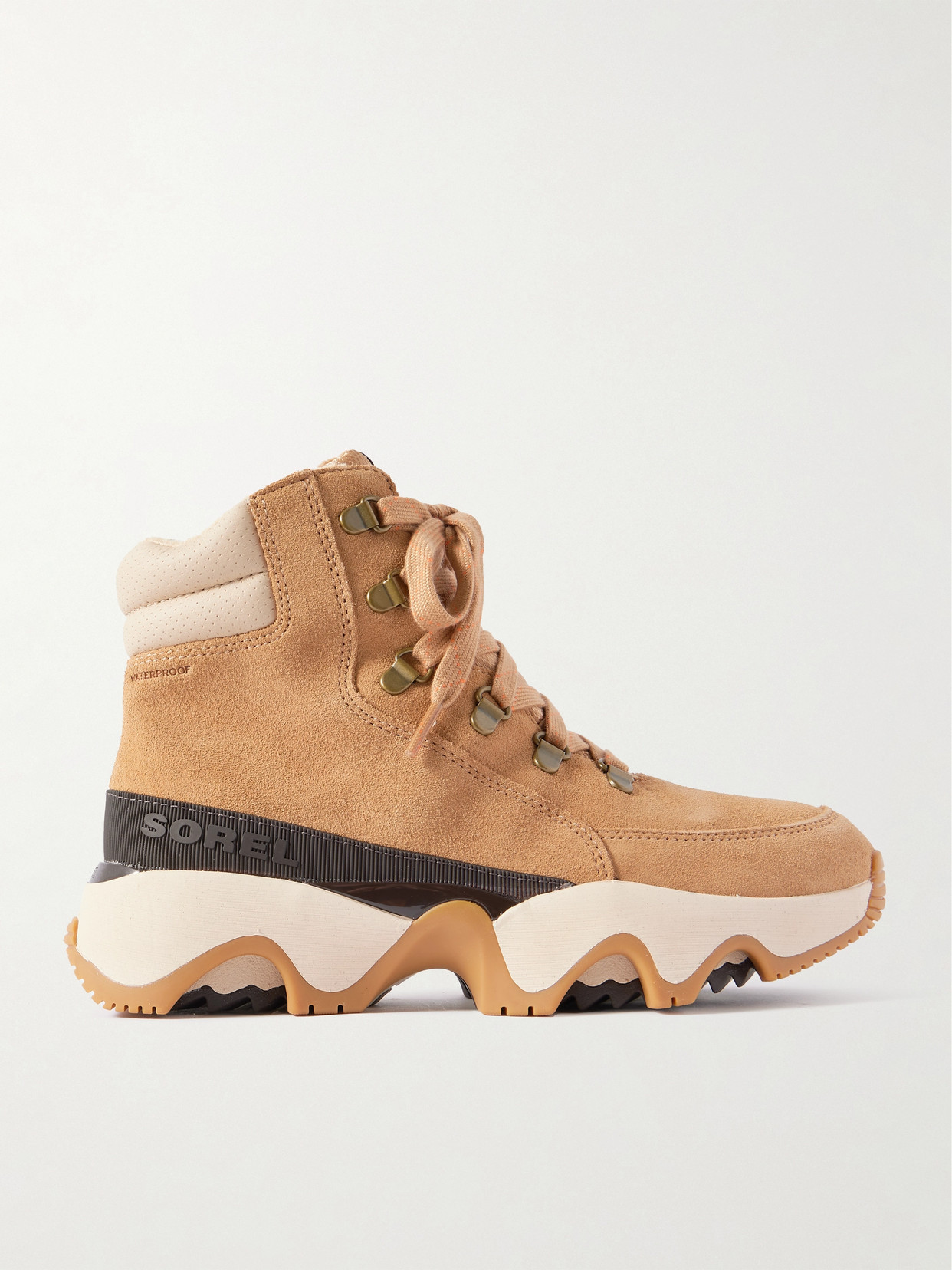 Sorel Womens Kinetic Impact Conquest Suede High-top Trainers Tan Comb In Brown