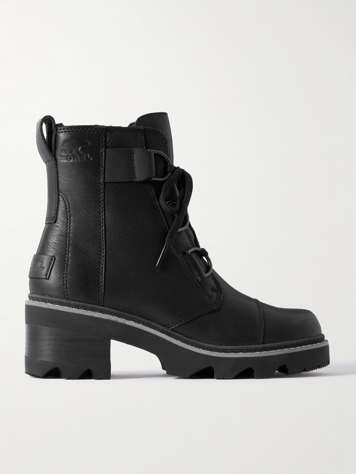 Sorel Joan Now Leather Ankle Boots In Black