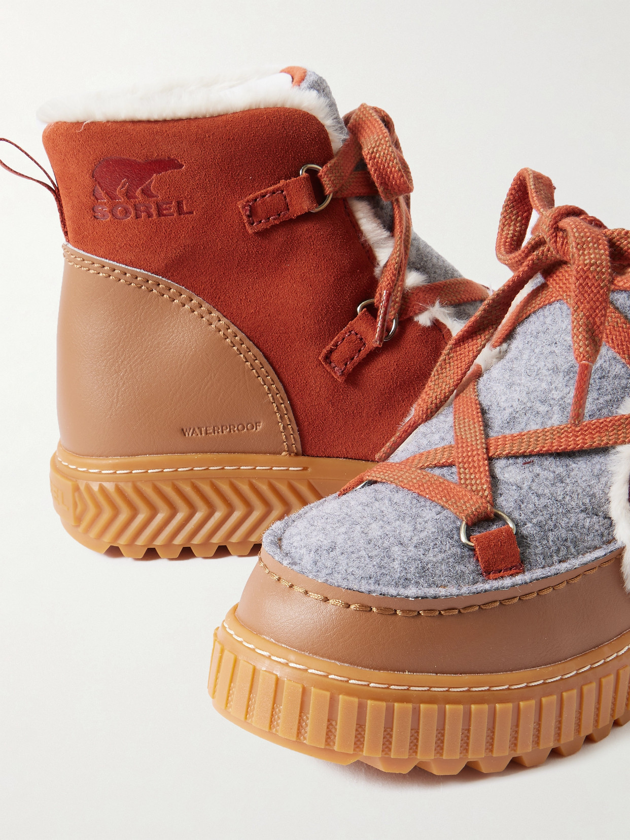 Ona Ave Alpine Faux Shearling-Trimmed Felt, Suede And Ankle Boots