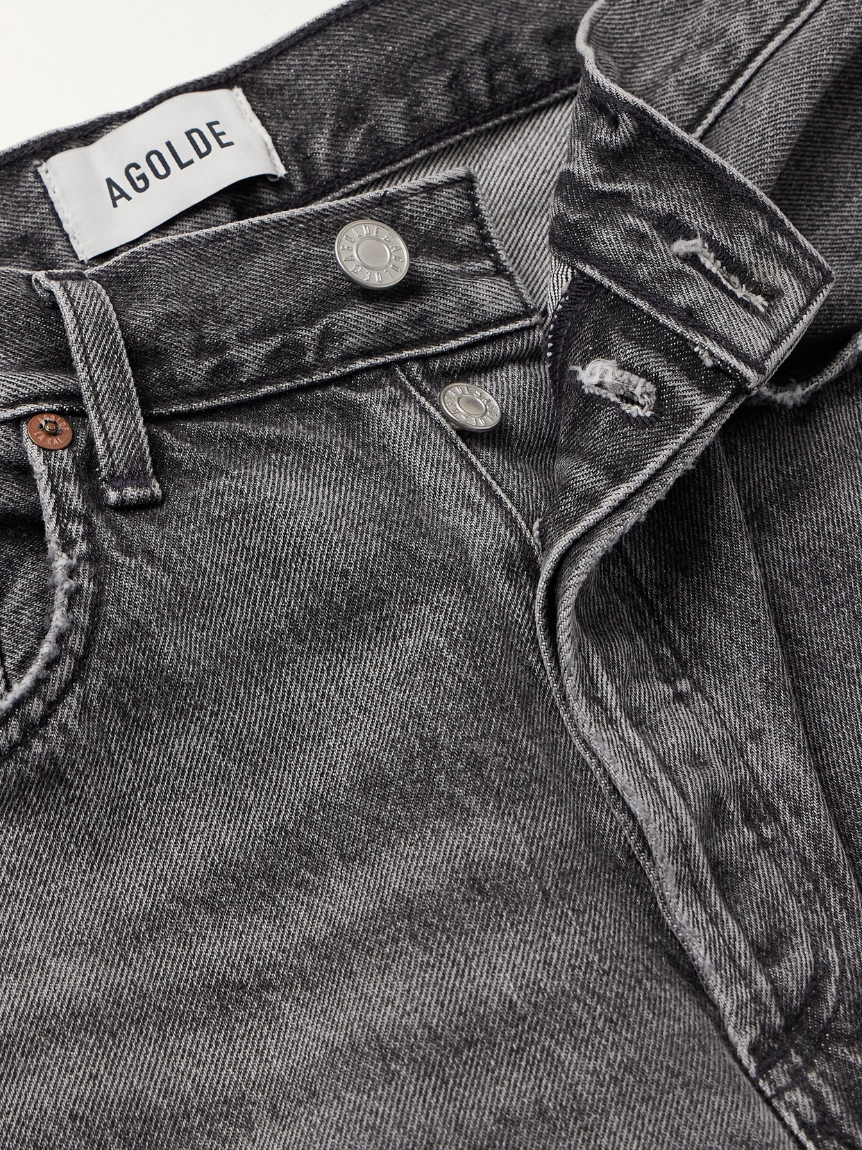 Agolde '90s Pinch Waist Cropped High-rise Straight-leg Jeans In Black
