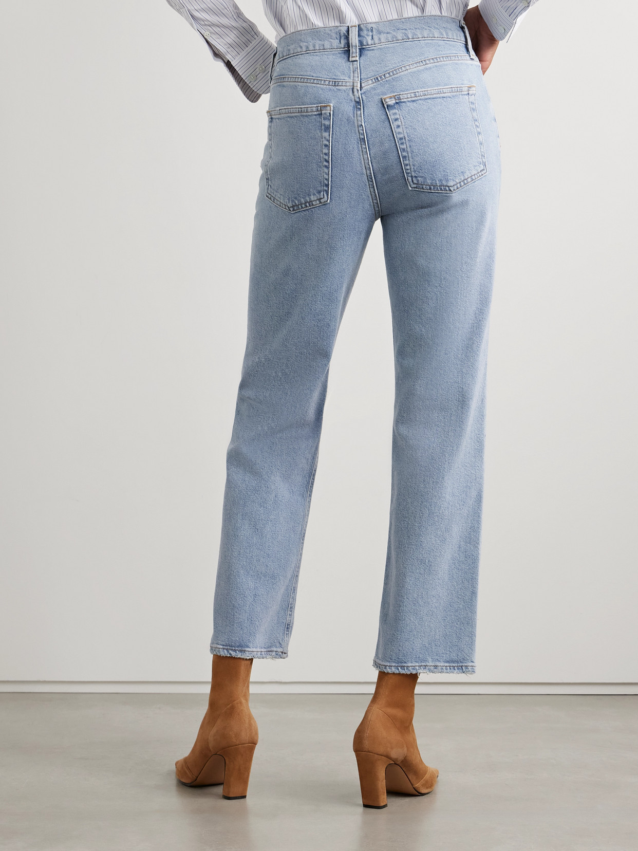 Agolde Marbled Fran Low Slung Straight Jeans In Blue