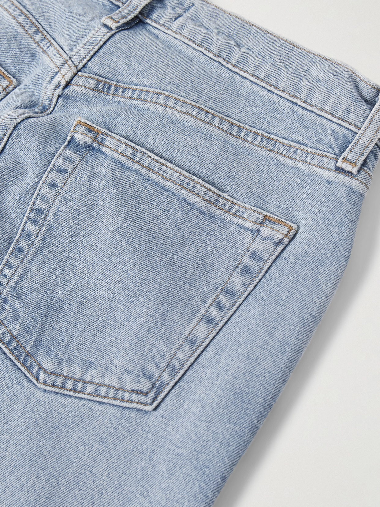 Agolde Marbled Fran Low Slung Straight Jeans In Blue