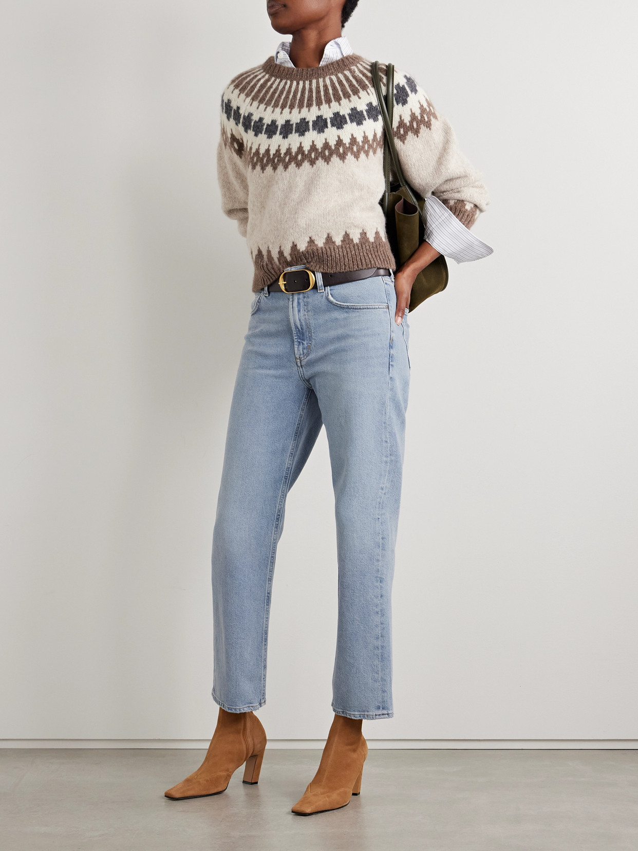 Agolde Marbled Fran Low Slung Straight Jeans In Blue