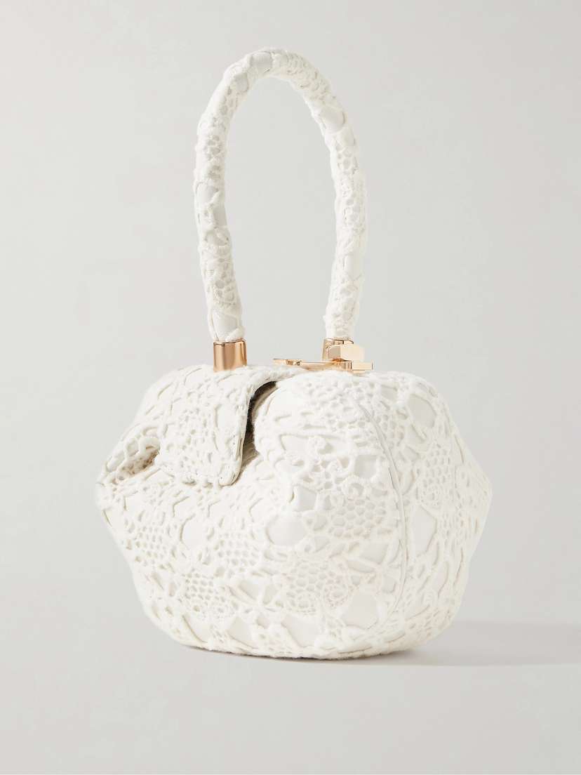 Gabriela Hearst Demi Leather And Cashmere-lace Bag