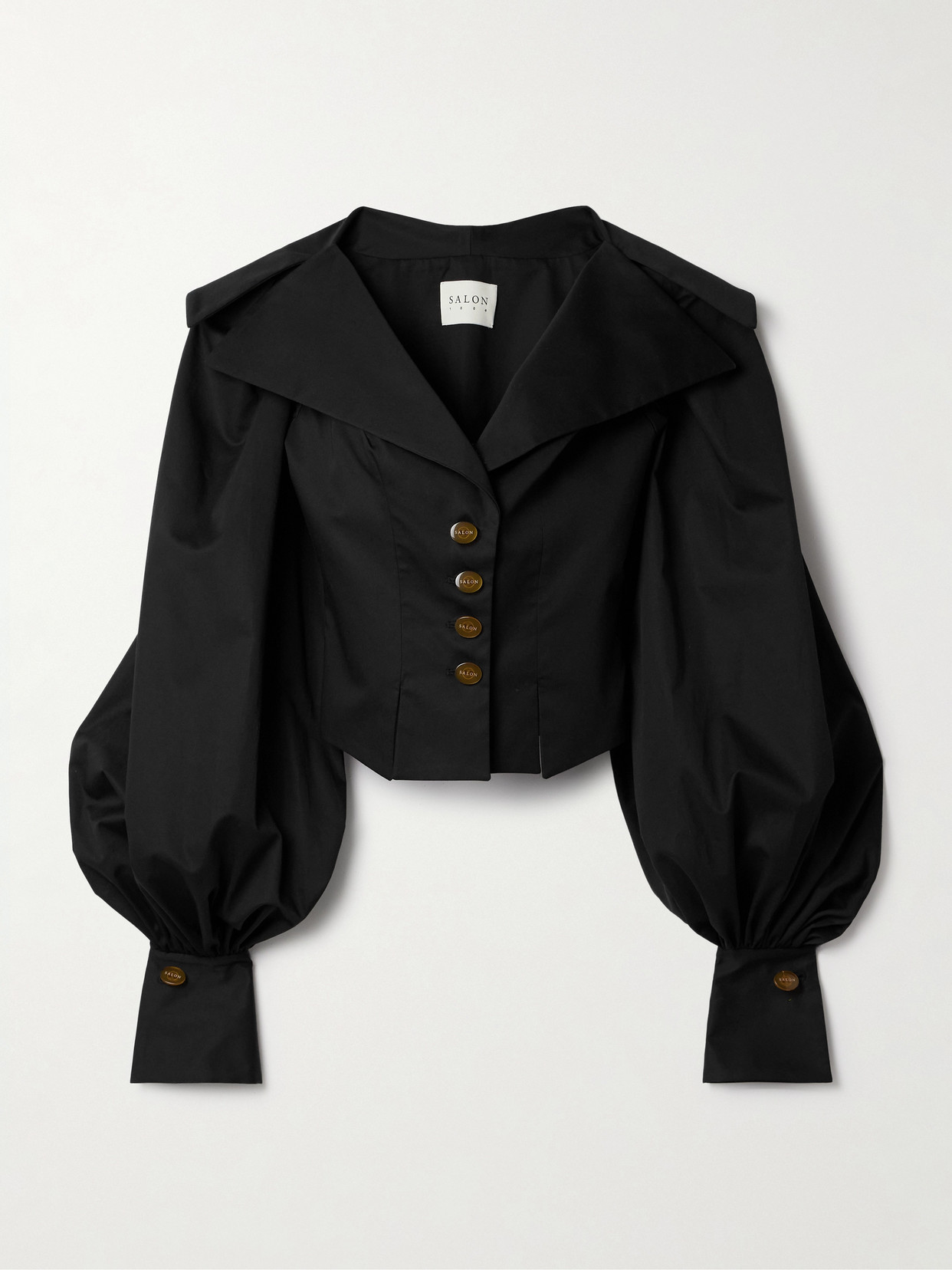 Salon 1884 Muxe Cropped Cotton Top In Black