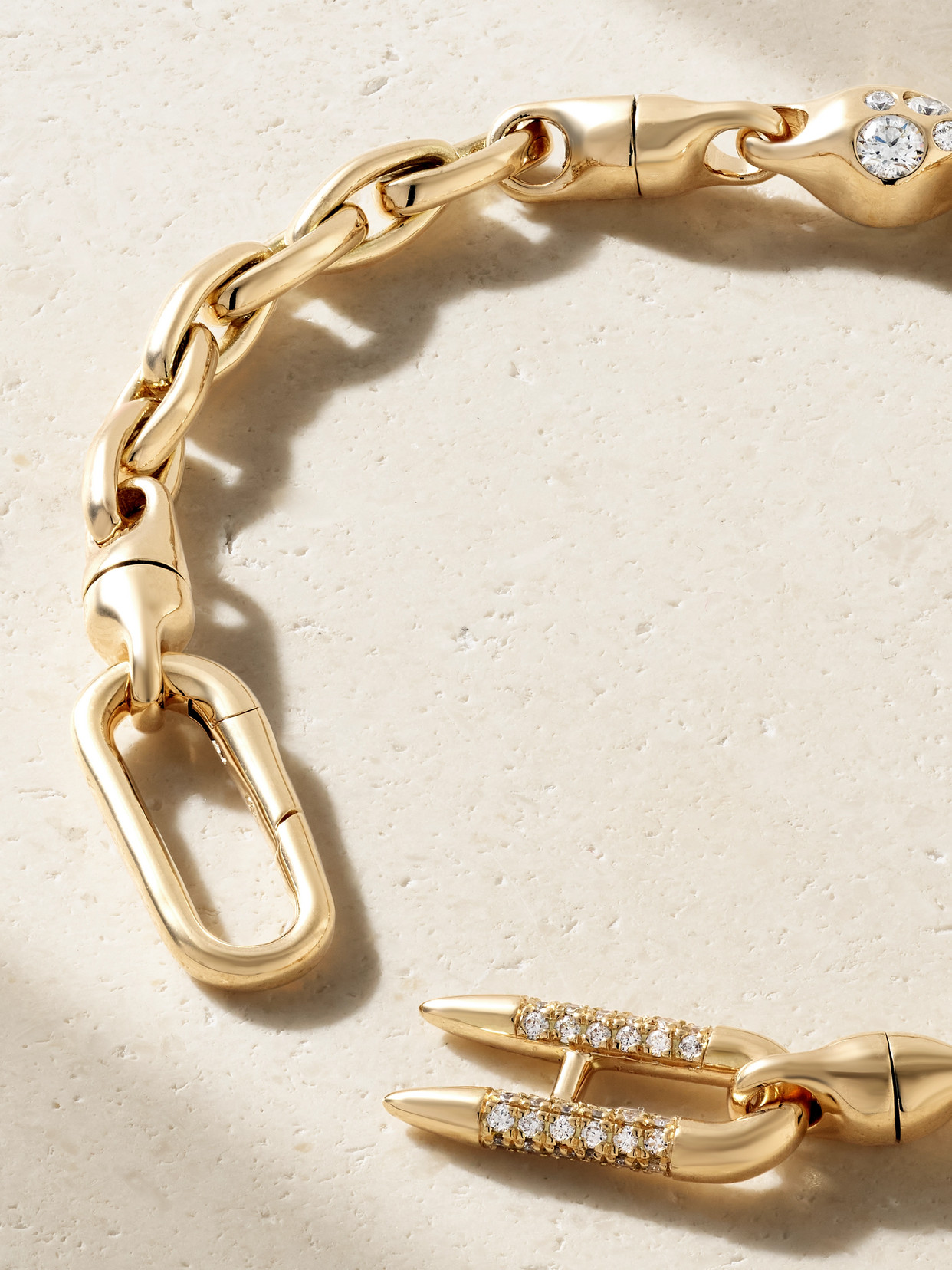 Uniform Object Hinge 18-karat Gold Diamond Bracelet In Gold