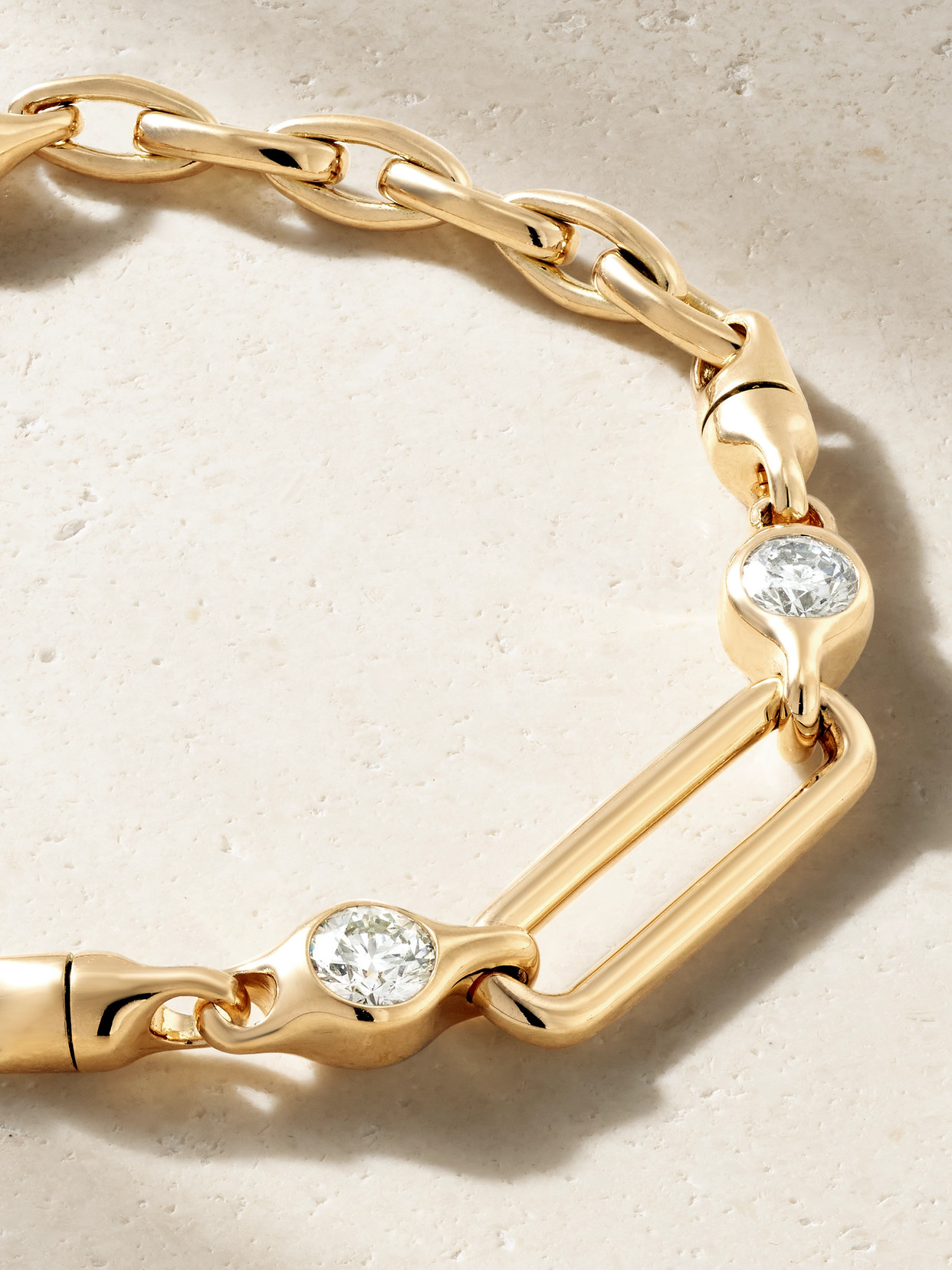 Uniform Object Hinge 18-karat Gold Diamond Bracelet In Gold